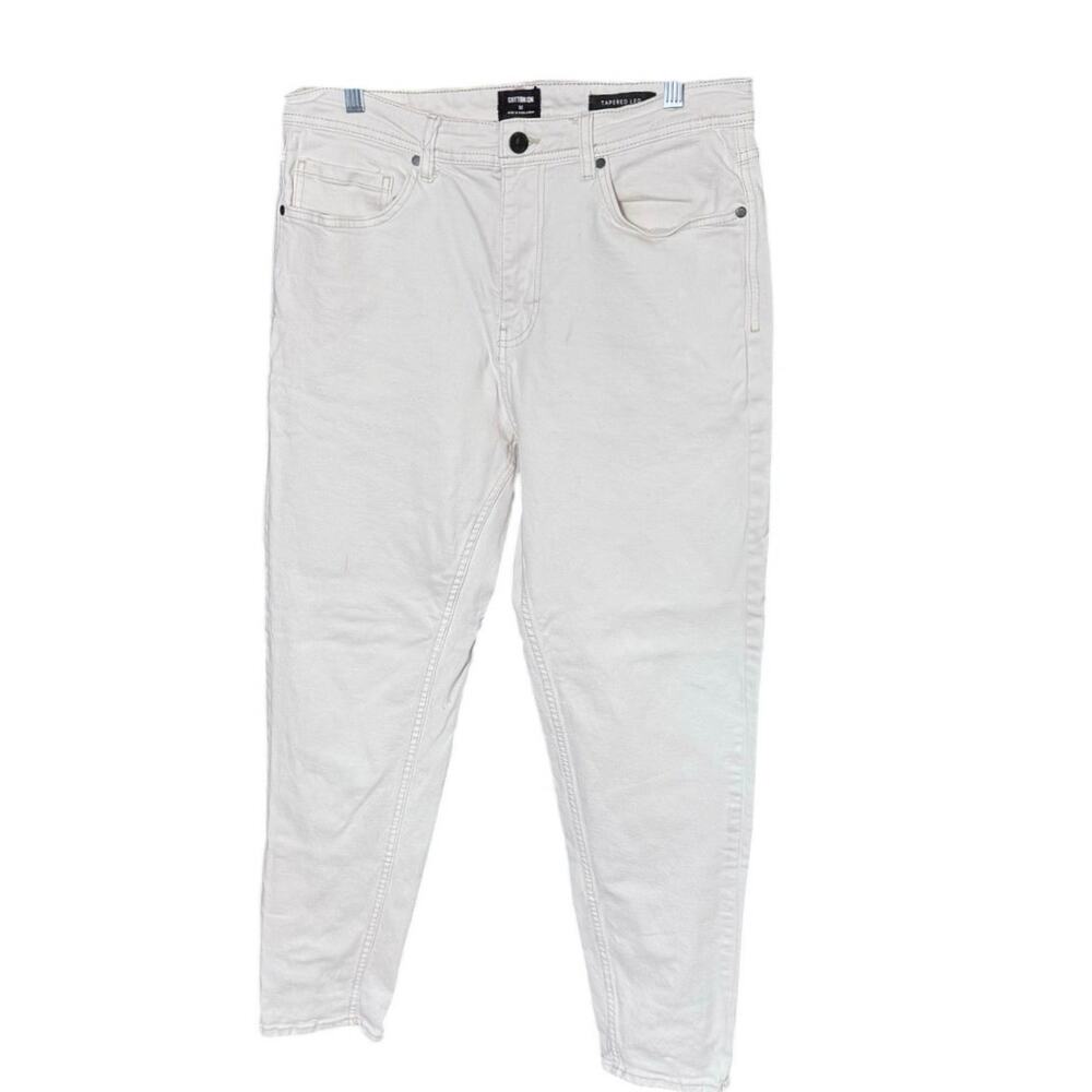 Cotton On White Tapered Leg Jeans Men’s 32 Straight Fit Minimal